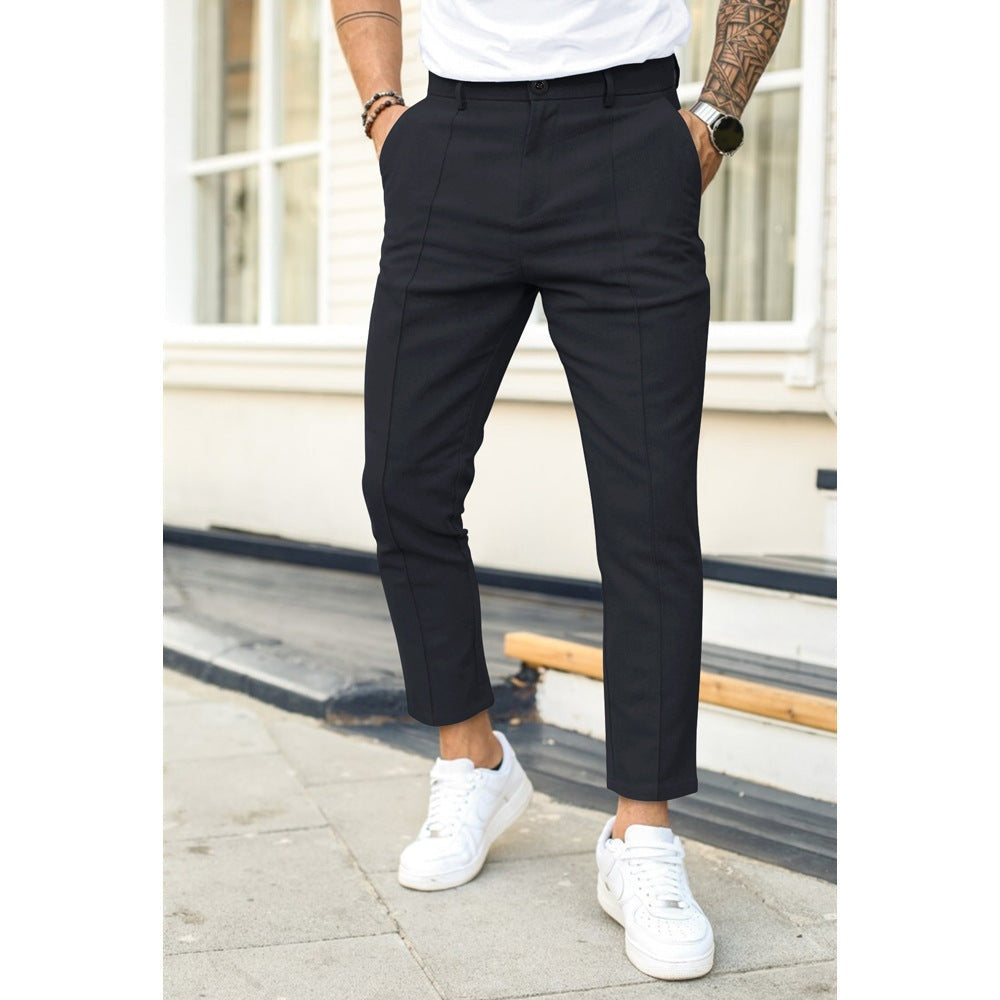 Pantalón Chino Recto Tobillero de Oficina para Hombre