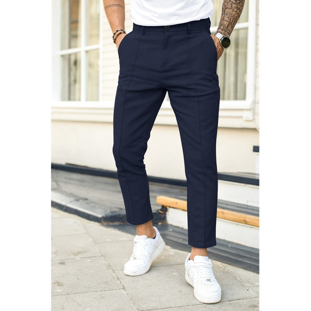 Pantalón Chino Recto Tobillero de Oficina para Hombre