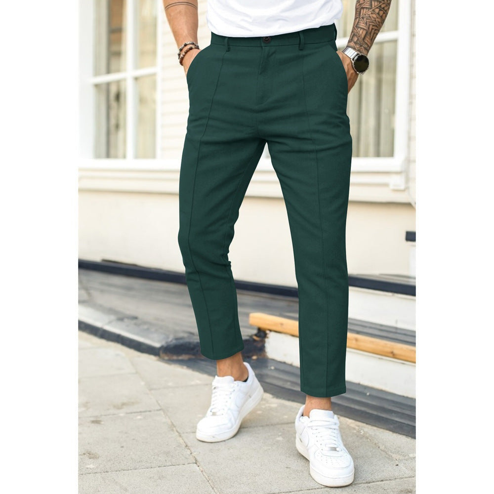 Pantalón Chino Recto Tobillero de Oficina para Hombre