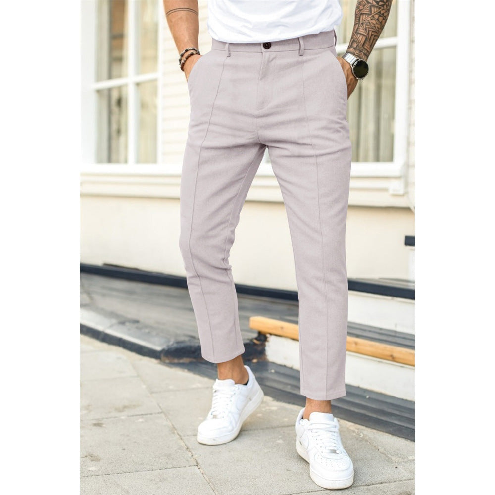 Pantalón Chino Recto Tobillero de Oficina para Hombre