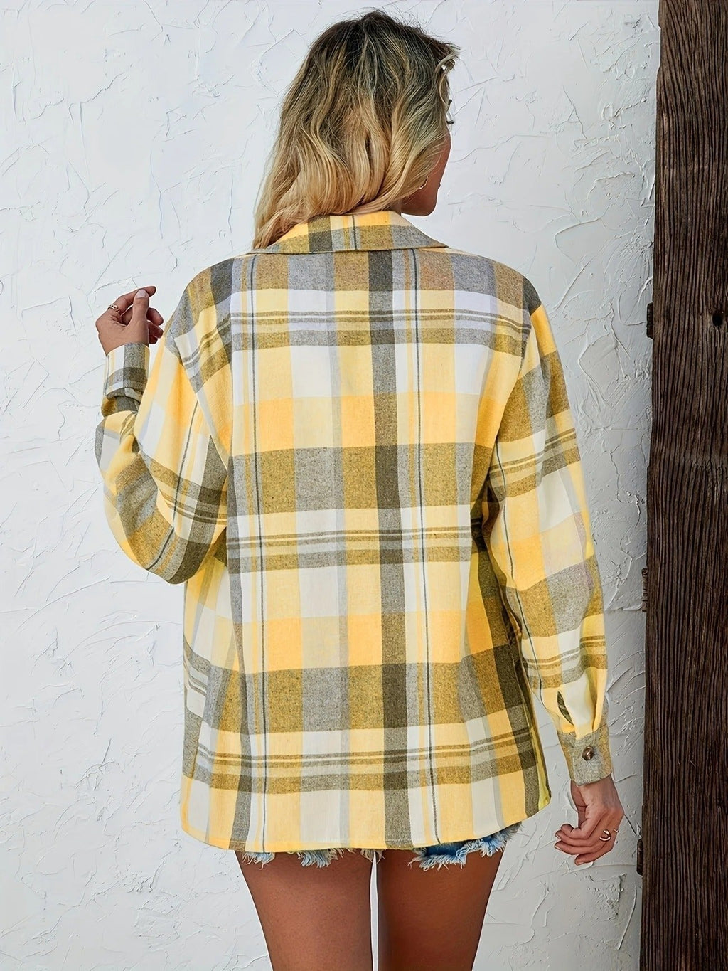 Cuadro Nórdico | Camisa de Cuadros de Manga Larga Mujer Oversized