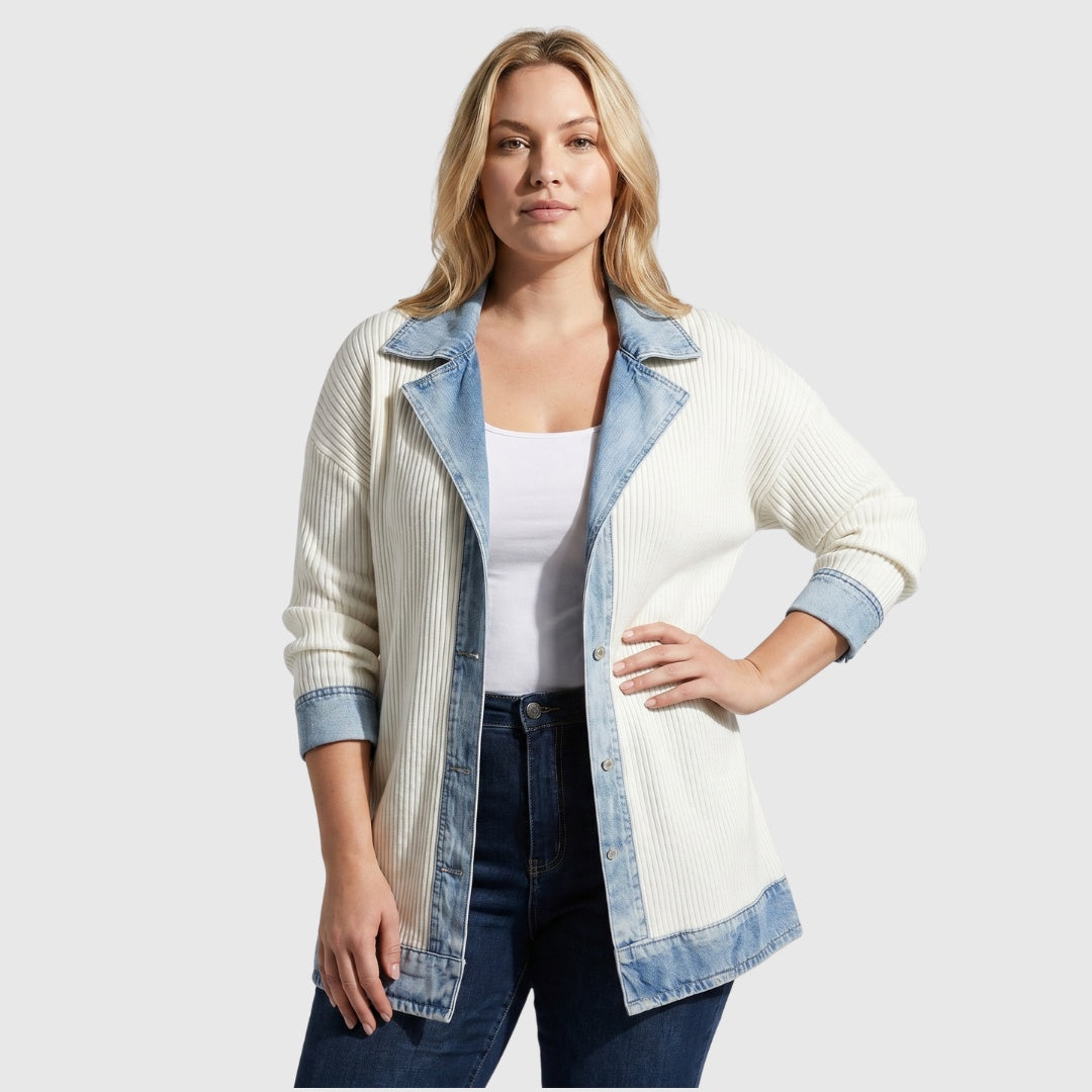 Chaqueta de Punto Vaquera Manga Larga para Mujer