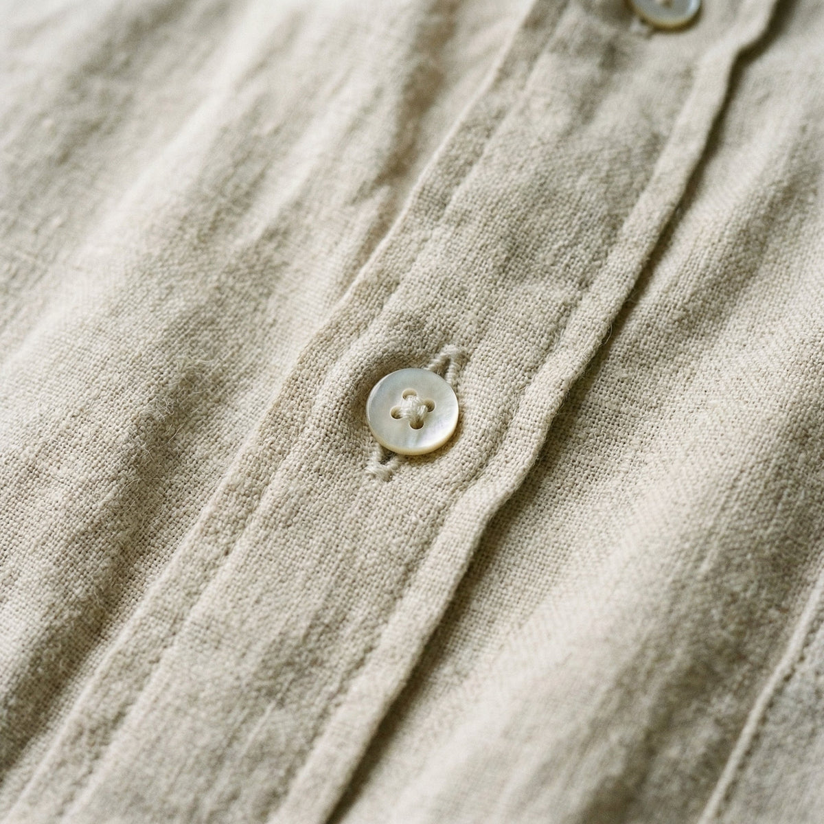 Bolsillo Pecho | Camisa de Lino Manga Larga Hombre Bolsillo Pecho