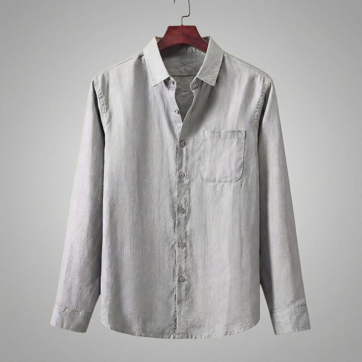 Bolsillo Pecho | Camisa de Lino Manga Larga Hombre Bolsillo Pecho