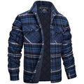 Camisa Chaqueta de Franela Acolchada a Cuadros para Hombre