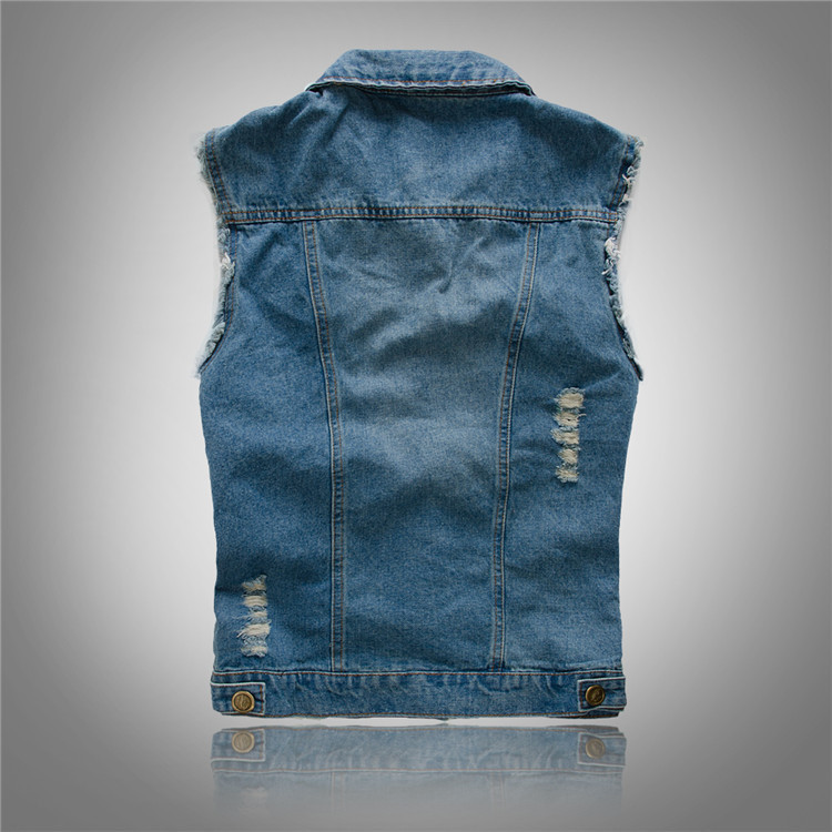 Adrián | Chaleco Vaquero Biker Hombre Botones Dorados