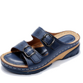 Sandalias de Cuña con Hebillas Dobles para Mujer