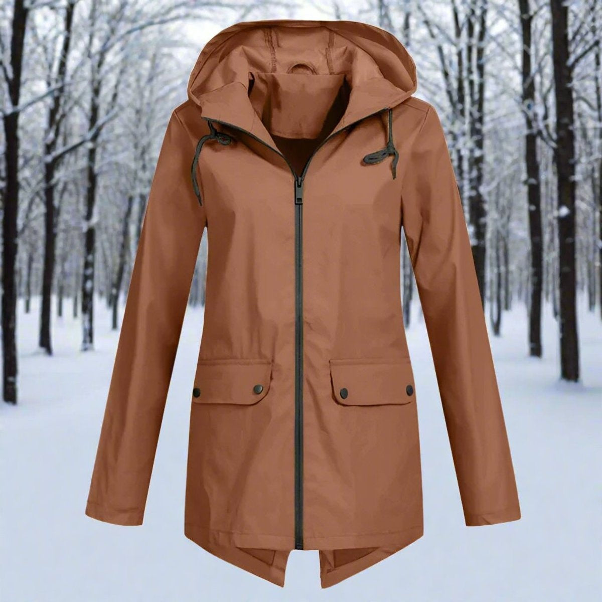 Parka Impermeable con Capucha para Mujer