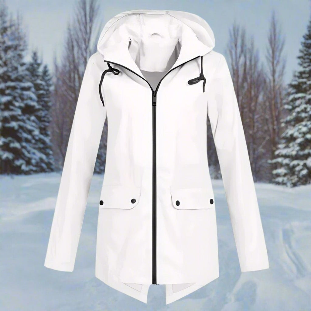 Parka Impermeable con Capucha para Mujer