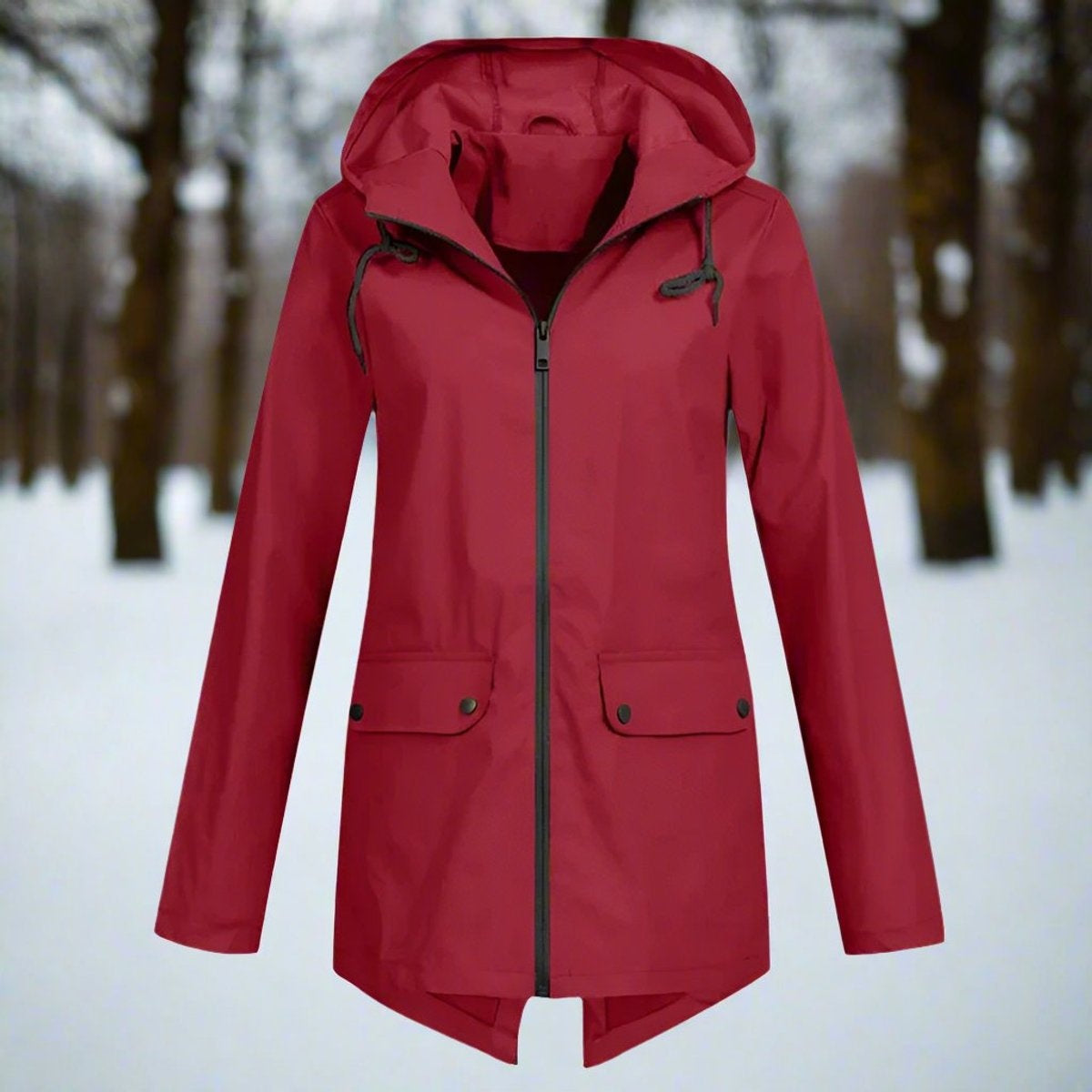 Parka Impermeable con Capucha para Mujer