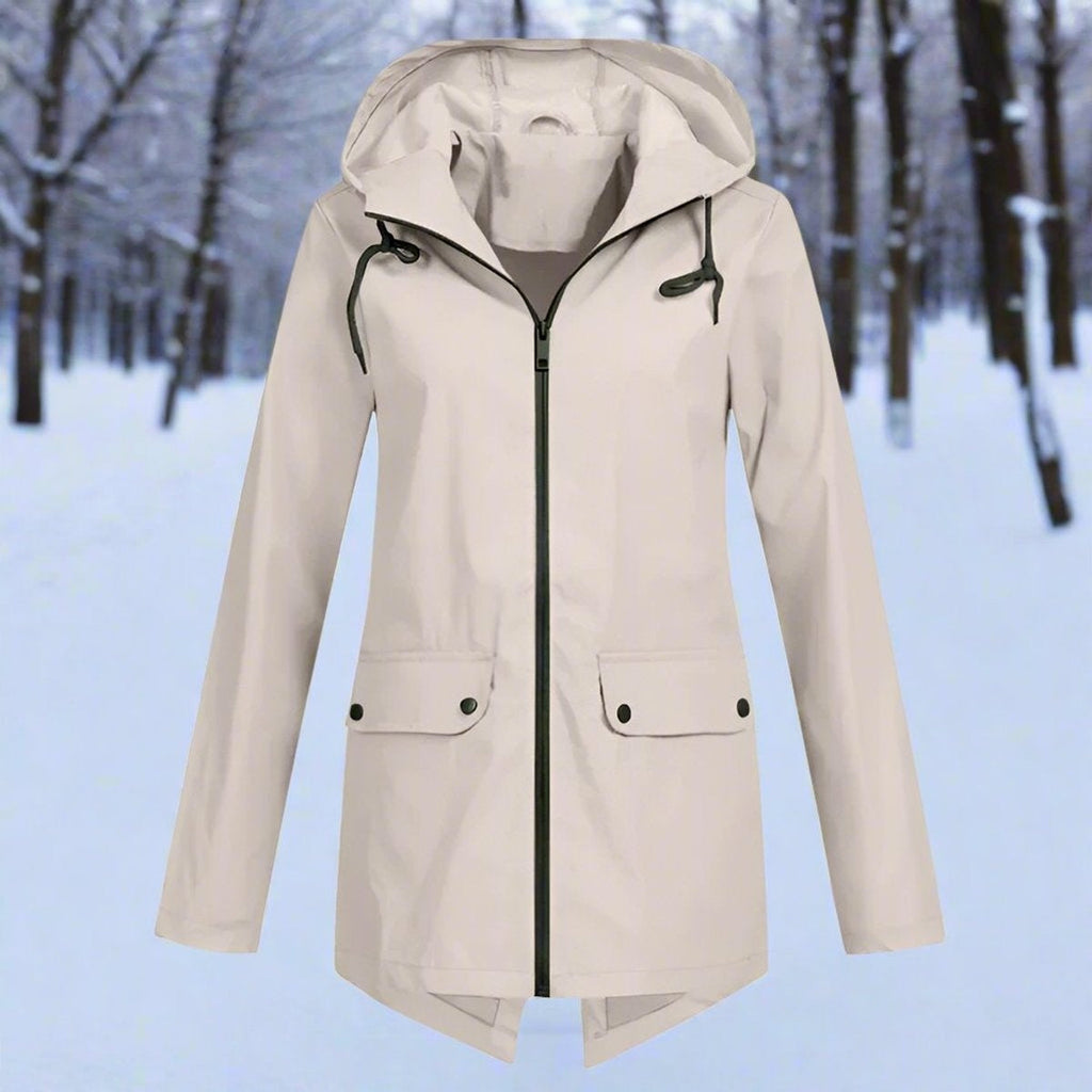 Parka Impermeable con Capucha para Mujer