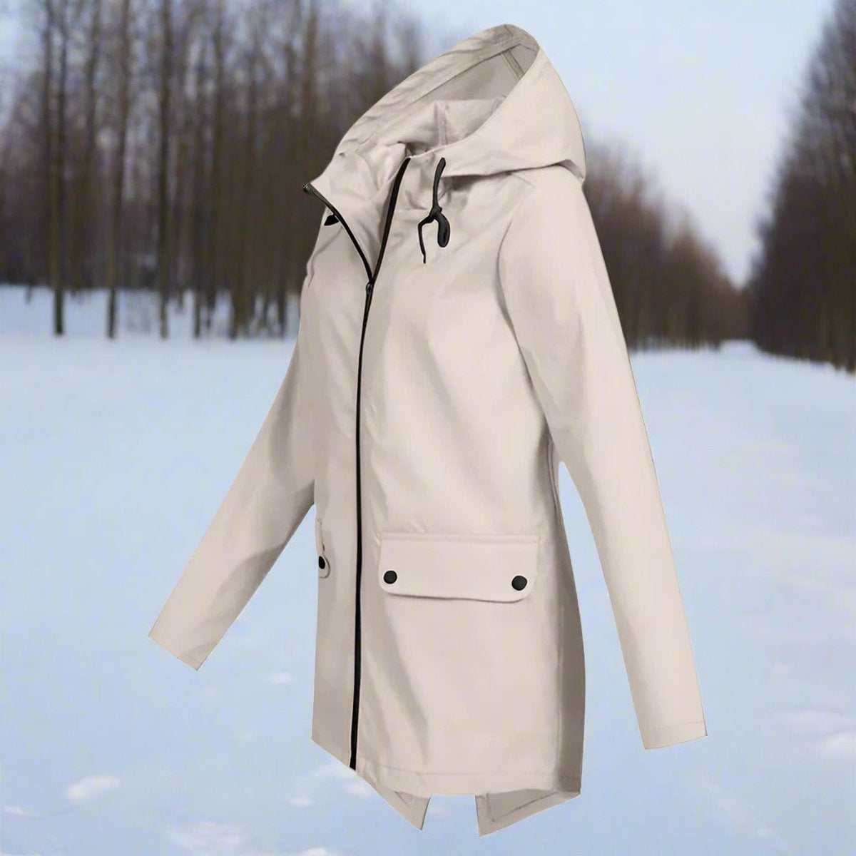 Parka Impermeable con Capucha para Mujer