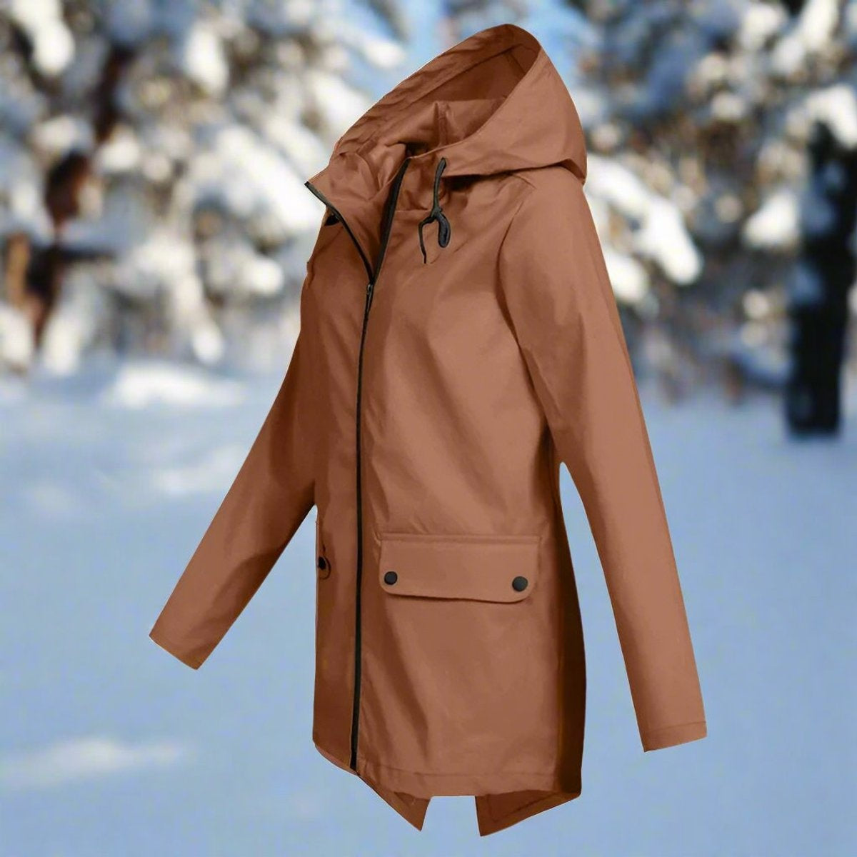 Parka Impermeable con Capucha para Mujer