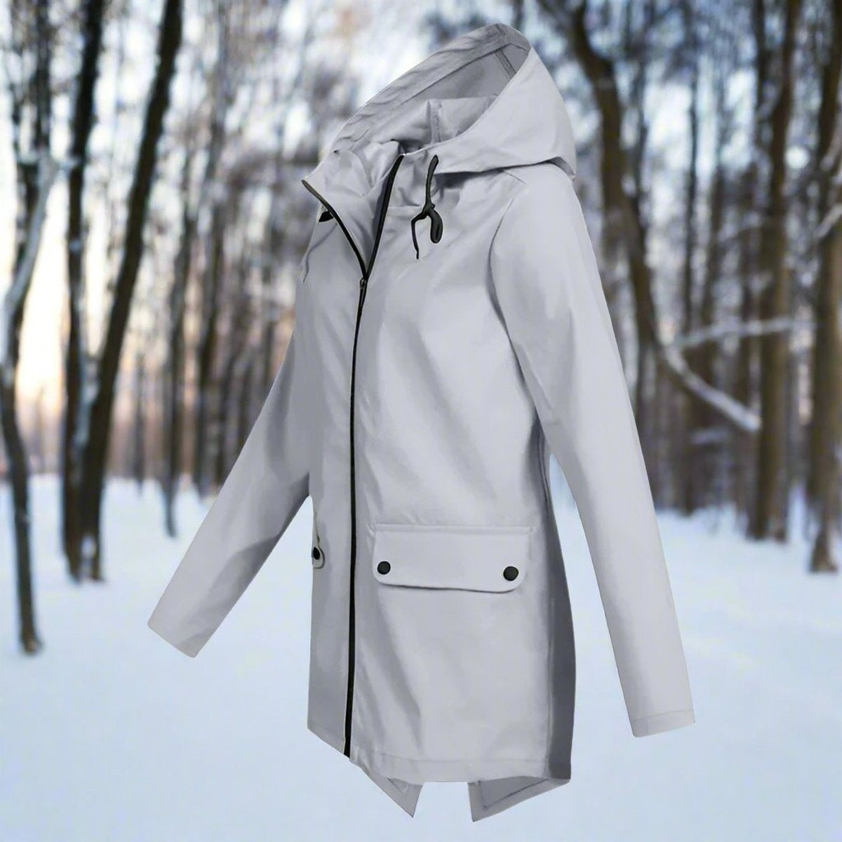Parka Impermeable con Capucha para Mujer