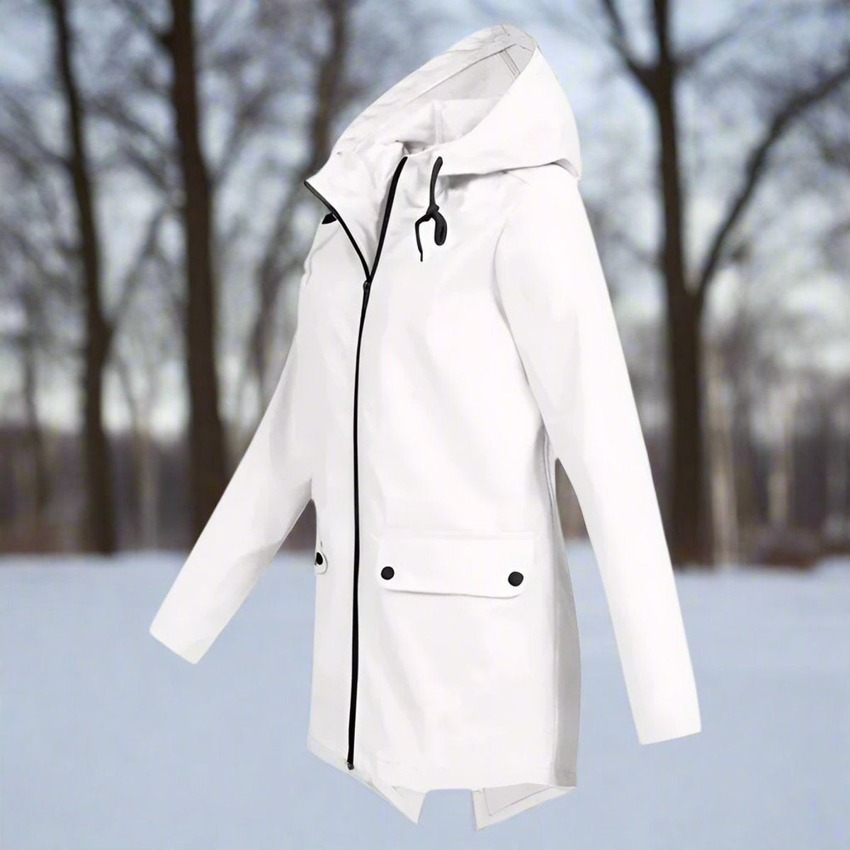 Parka Impermeable con Capucha para Mujer