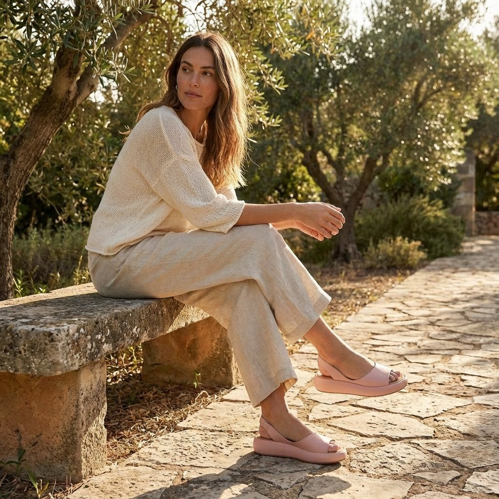 Sandalias de Cuña Slingback Punta Abierta para Mujer