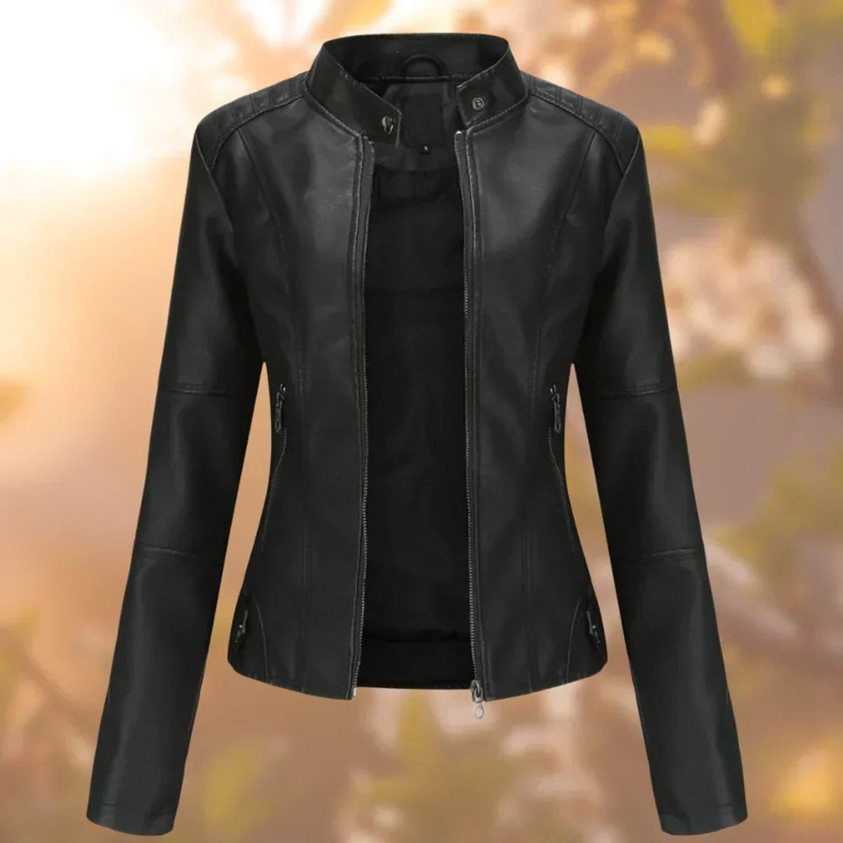 Chaqueta Motera de Polipiel Slim Fit para Mujer