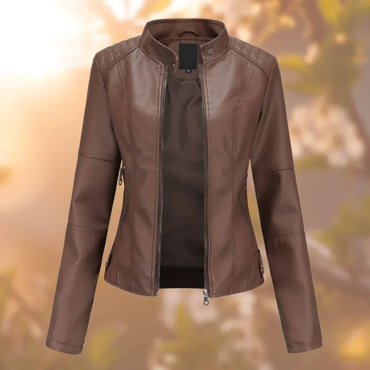 Chaqueta Motera de Polipiel Slim Fit para Mujer