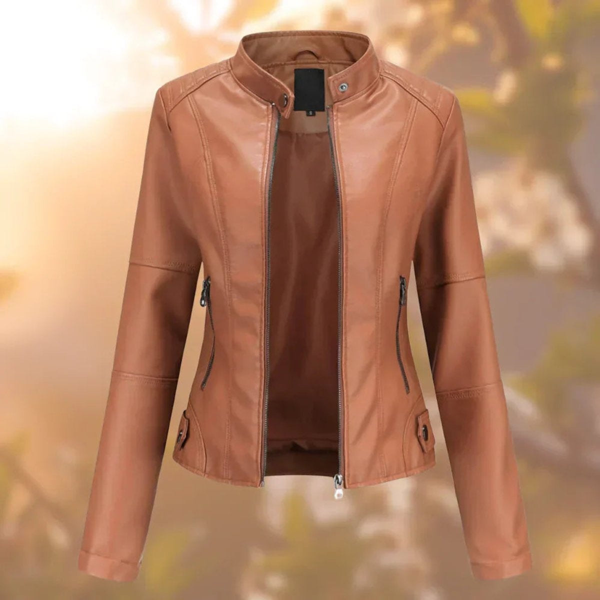 Chaqueta Motera de Polipiel Slim Fit para Mujer