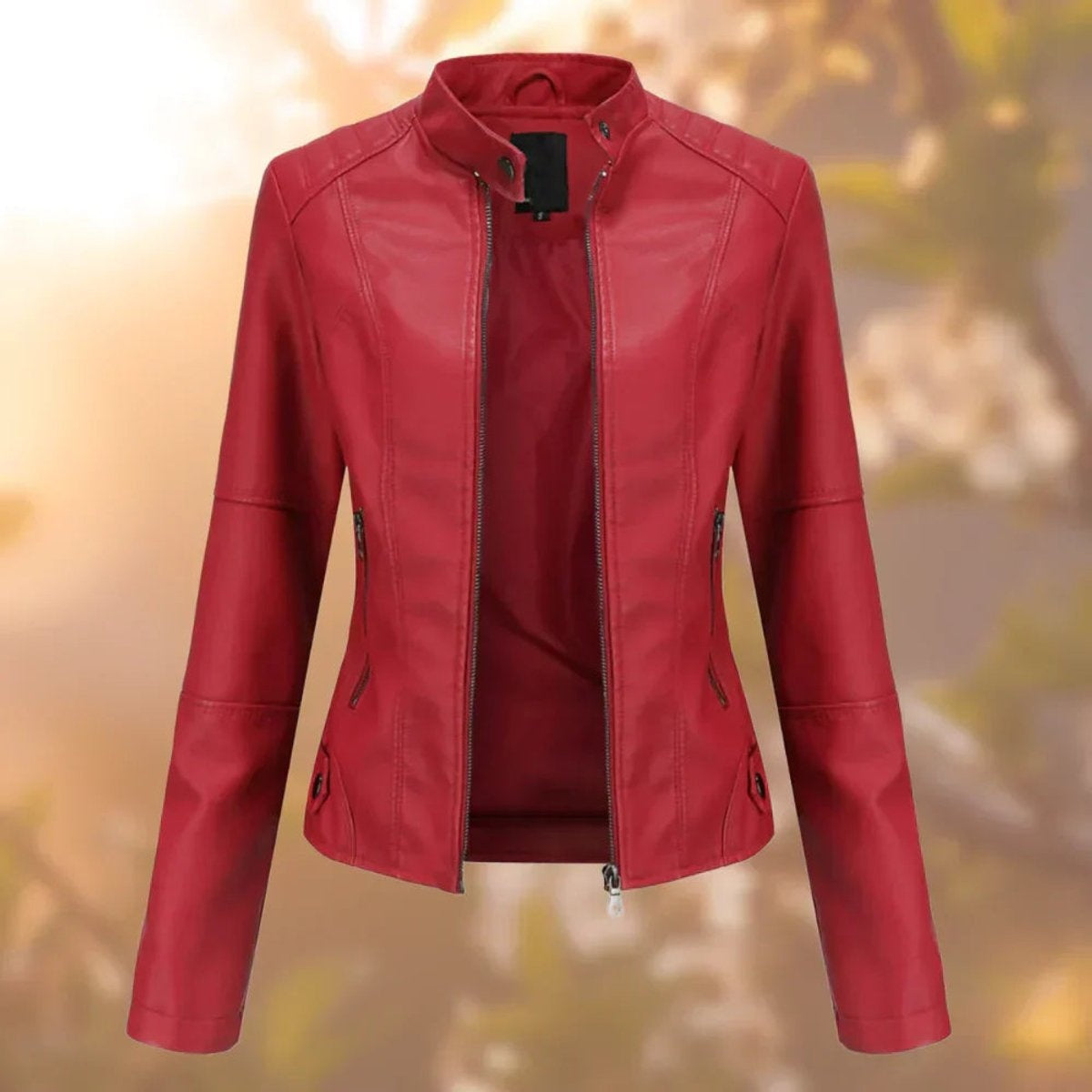Chaqueta Motera de Polipiel Slim Fit para Mujer