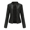 Chaqueta Motera de Polipiel Cuello Mao para Mujer