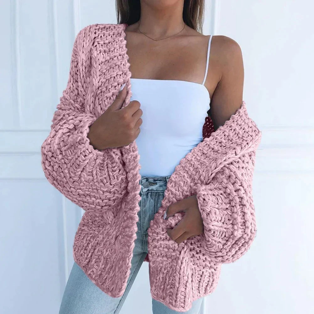 Teresa | Cárdigan Oversize de Punto Grueso Mujer Manga Larga