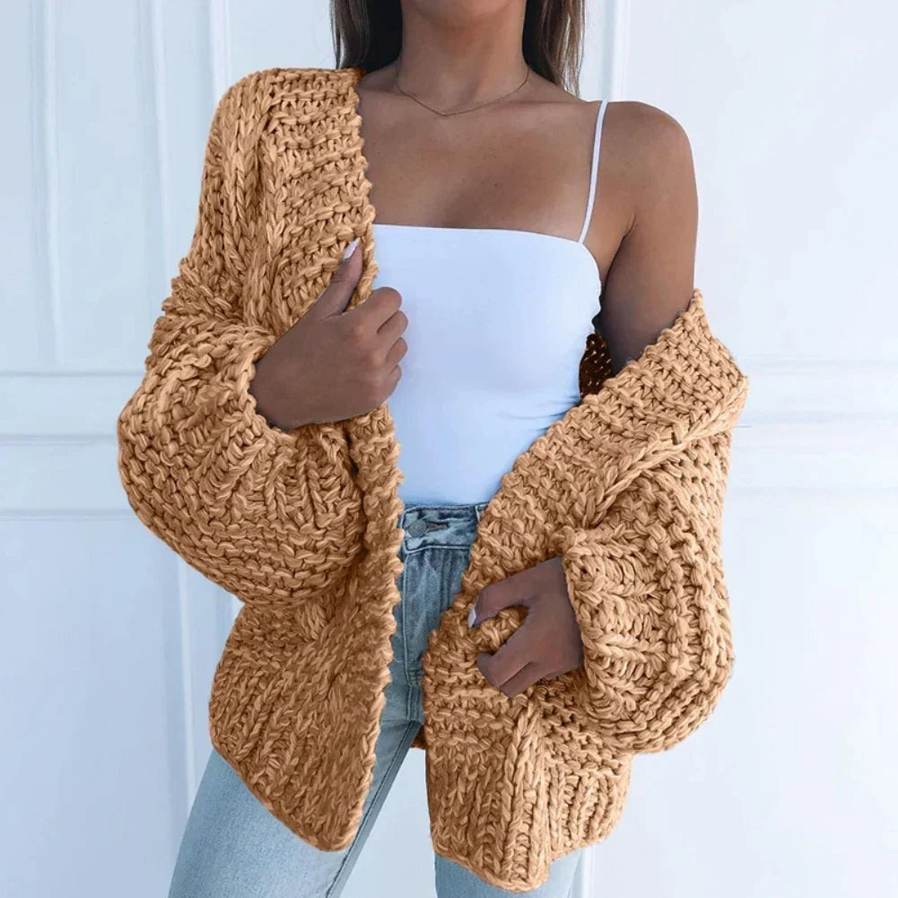 Teresa | Cárdigan Oversize de Punto Grueso Mujer Manga Larga
