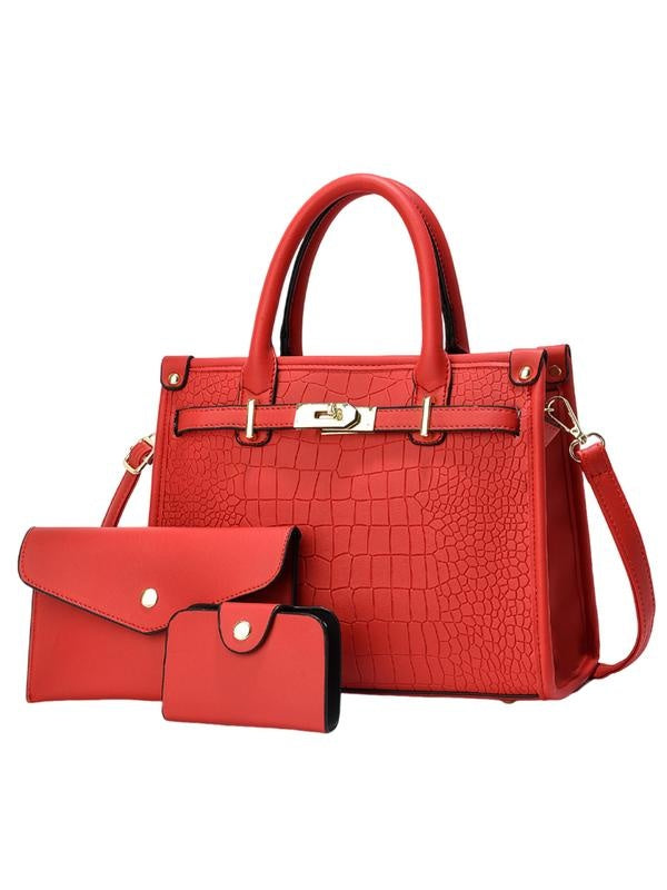 Olga | Conjunto Bolso de Mano Estampado Cocodrilo Mujer