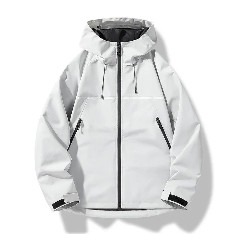 Chaqueta Cortavientos Impermeable con Capucha para Hombre