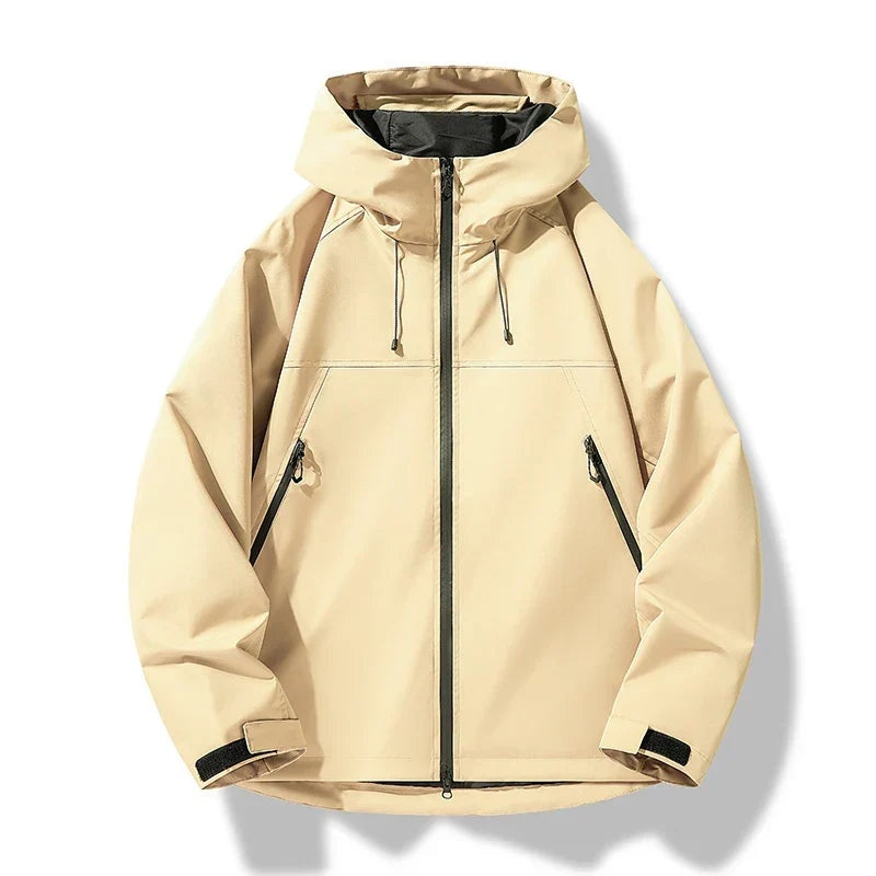 Chaqueta Cortavientos Impermeable con Capucha para Hombre