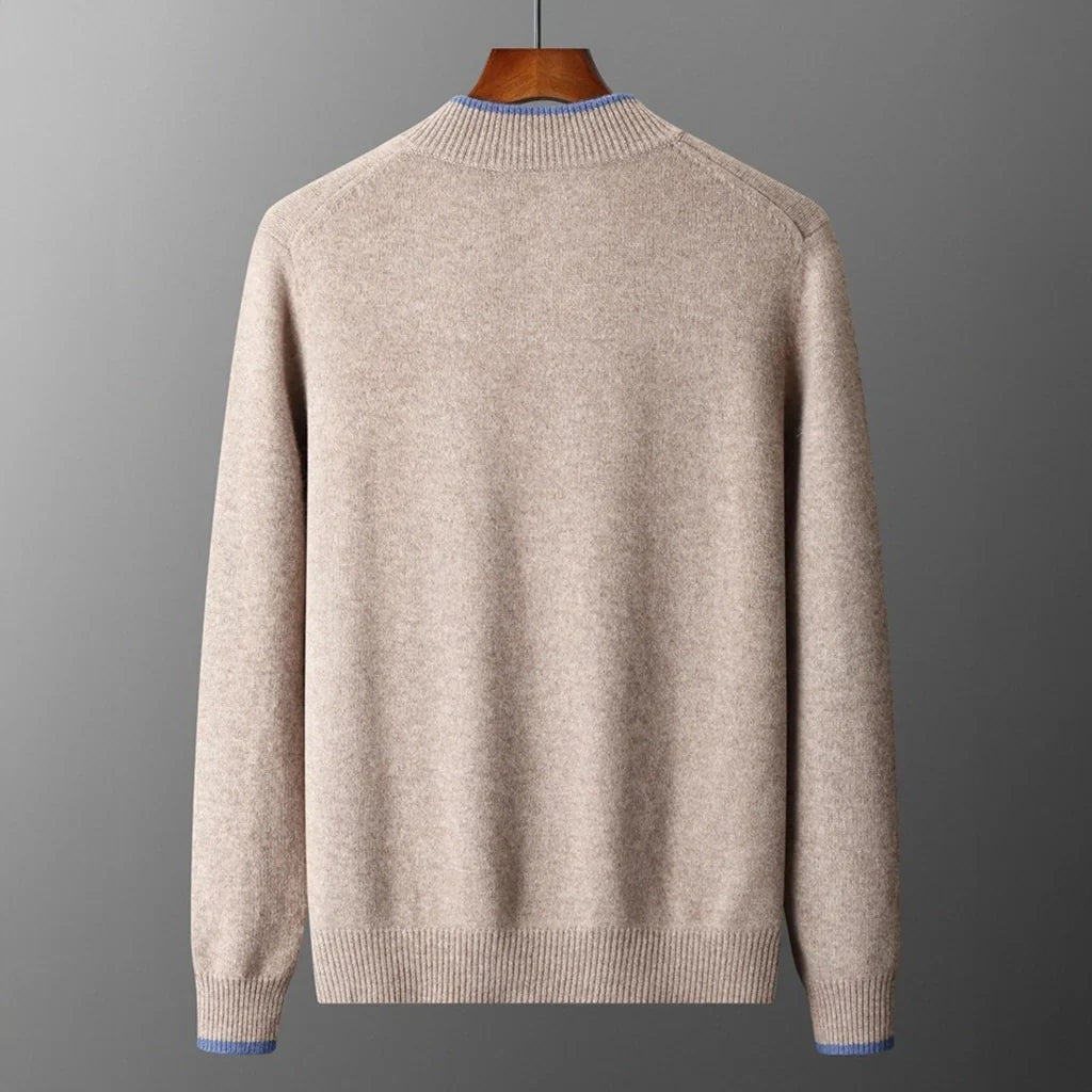 Jersey de Punto con Cremallera y Cuello Acanalado para Hombre