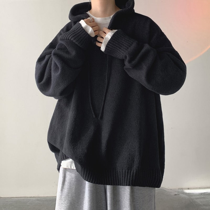 Sudadera de Punto Oversize con Capucha para Hombre