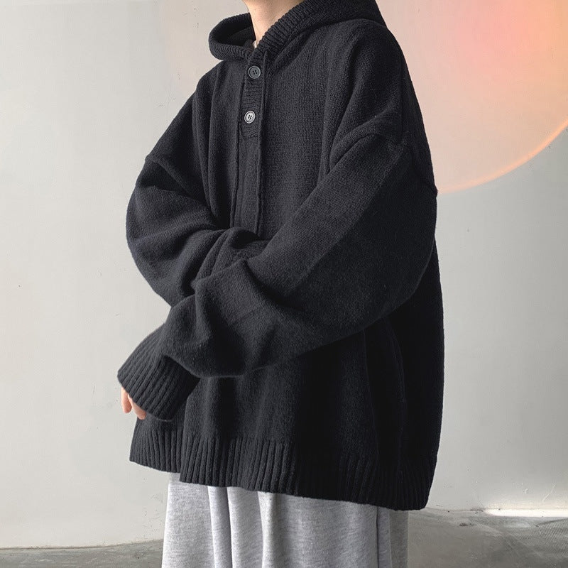 Sudadera de Punto Oversize con Capucha para Hombre