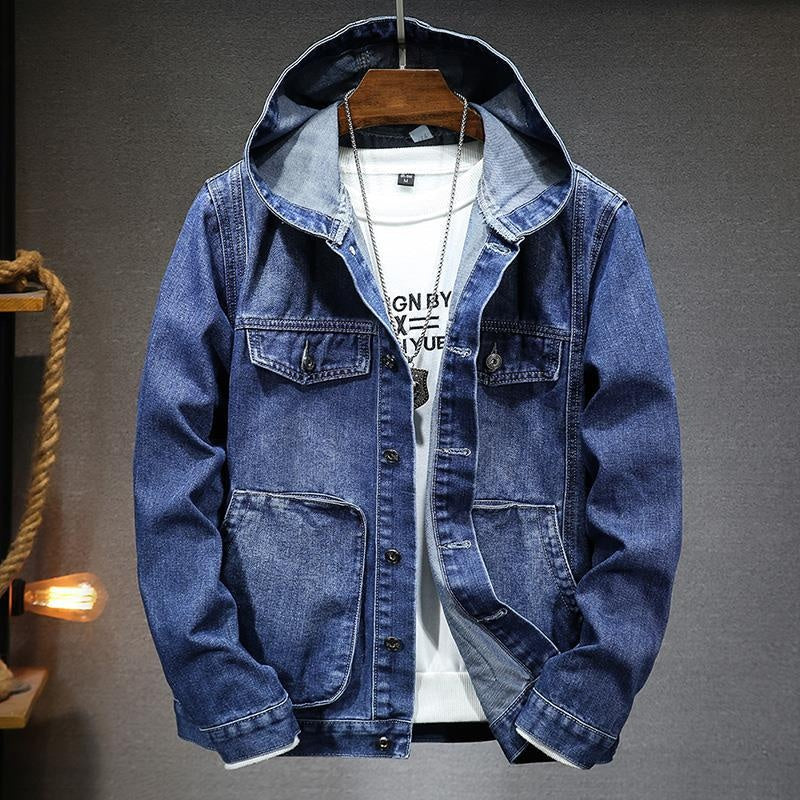 Chaqueta Vaquera Denim con Capucha para Hombre