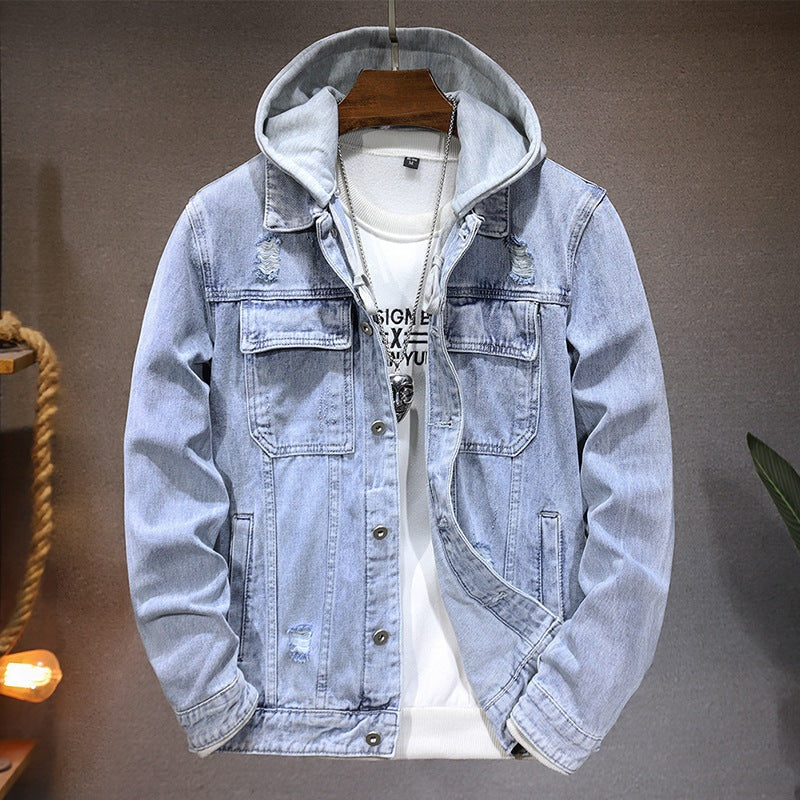 Chaqueta Vaquera Denim con Capucha para Hombre