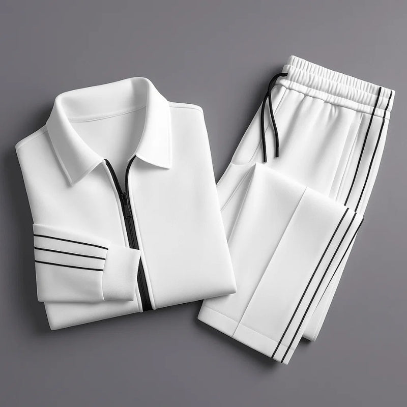 Pau  Hombre Conjunto Chándal Deportivo Cremallera Rayas Laterales
