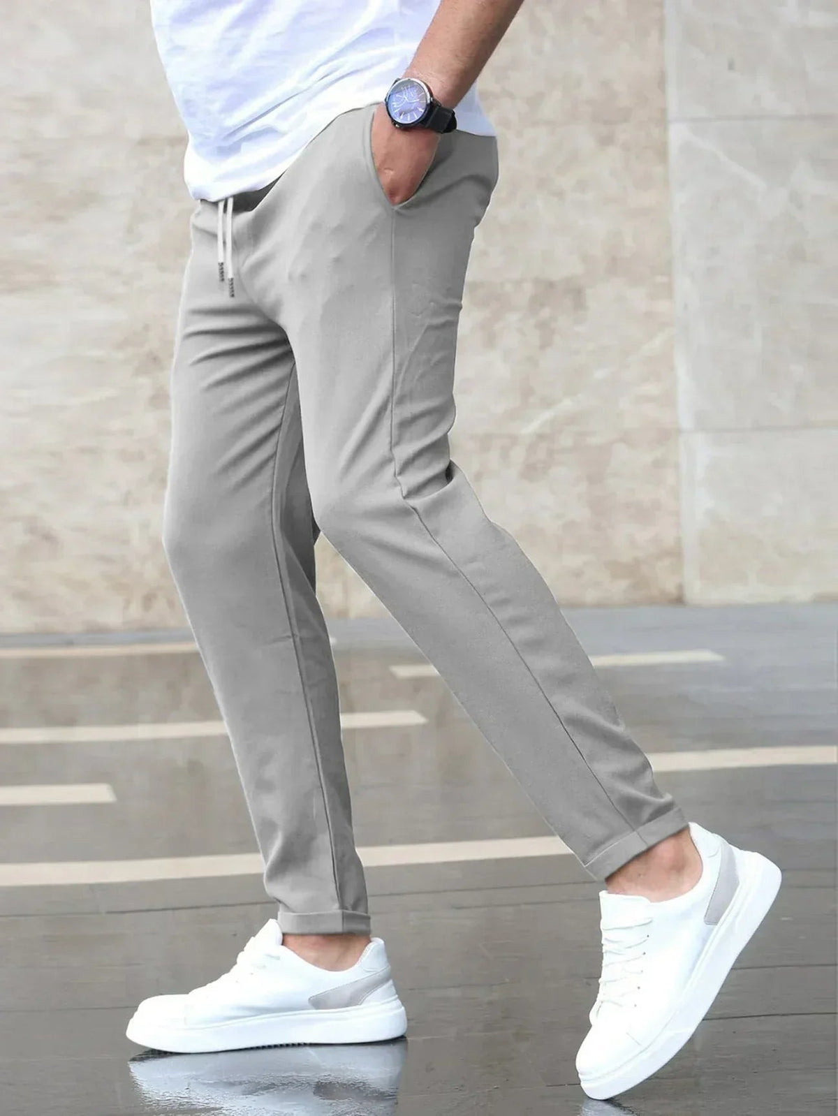 Pantalón Deportivo Slim Cintura Elástica Hombre