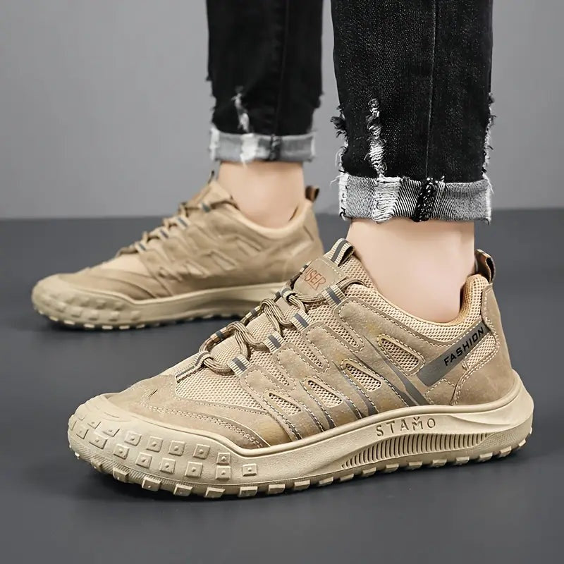 Pau | Zapatillas de Senderismo con Suela Gruesa y Cordones para Hombre