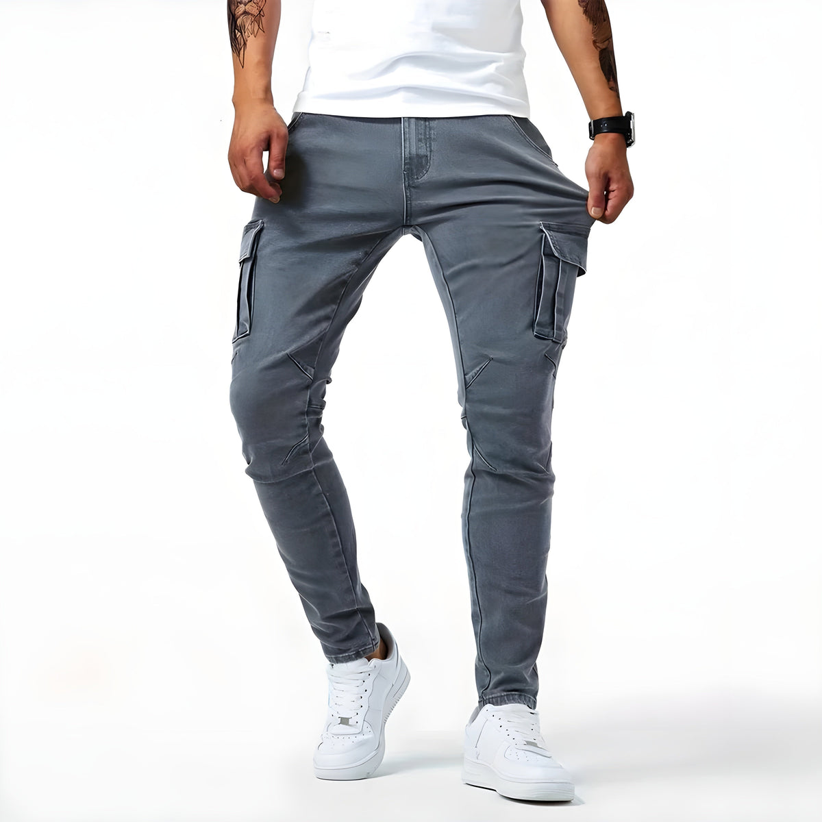 Cargo Pants Slim Multibolsillos para Hombre