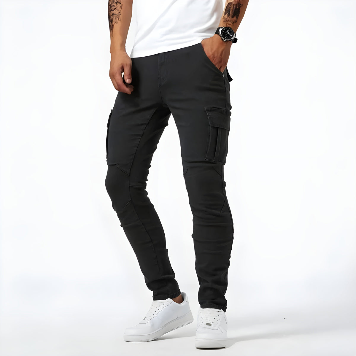 Cargo Pants Slim Multibolsillos para Hombre