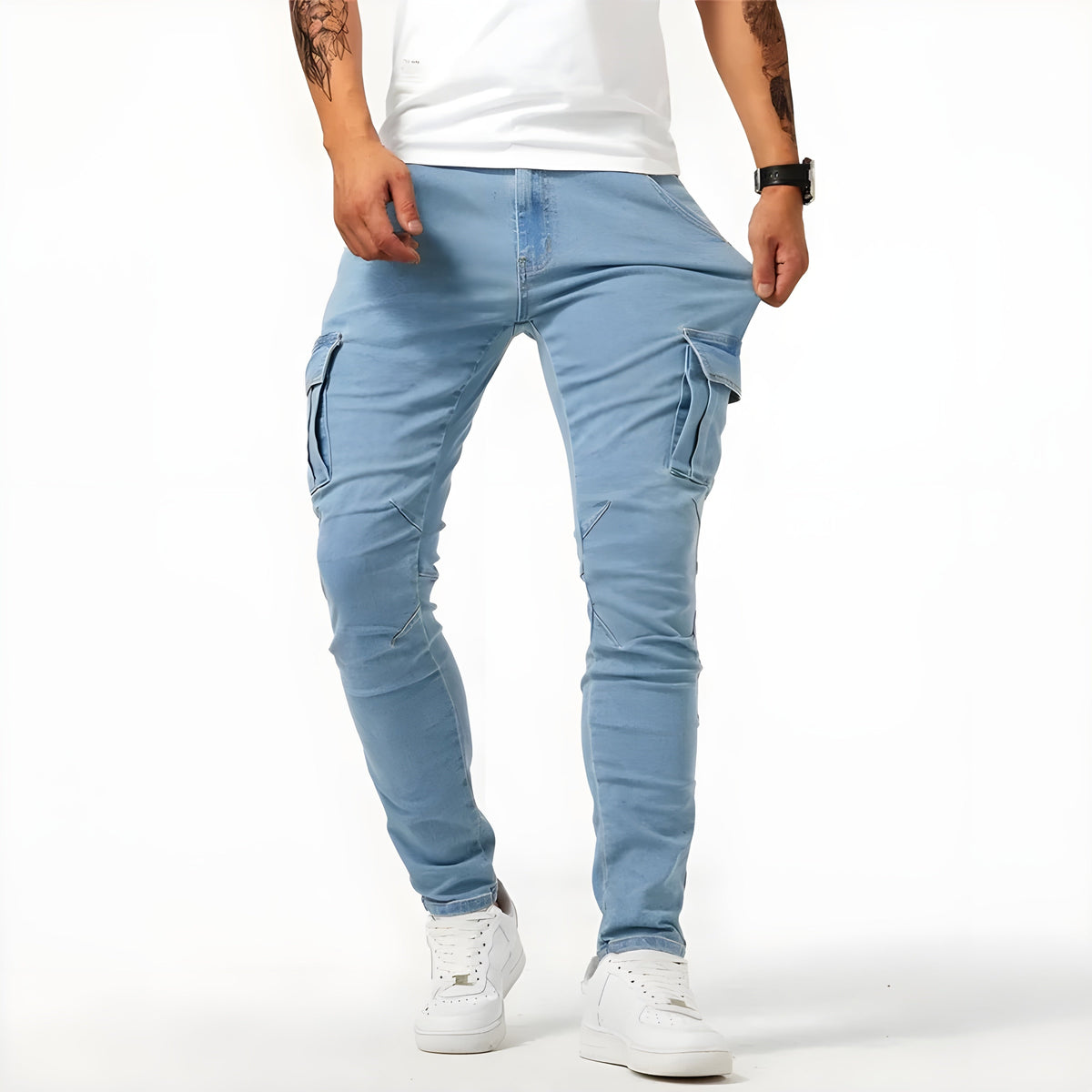 Cargo Pants Slim Multibolsillos para Hombre