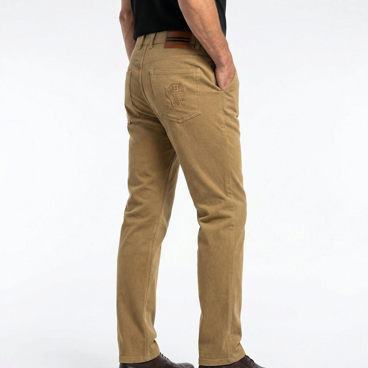 Pantalón de Algodón Twill Corte Recto de Vestir para Hombre