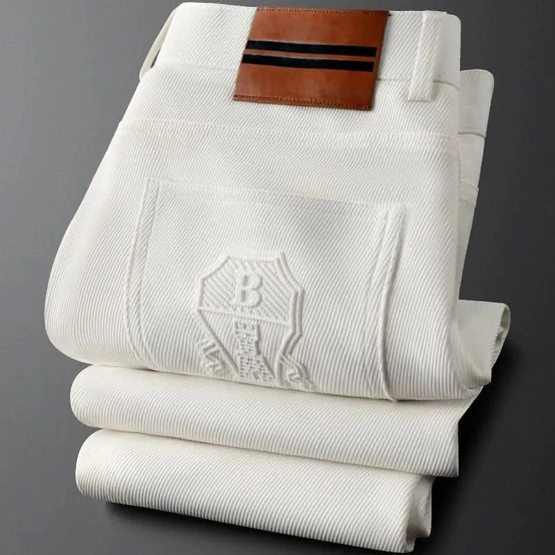 Pantalón de Algodón Twill Corte Recto de Vestir para Hombre