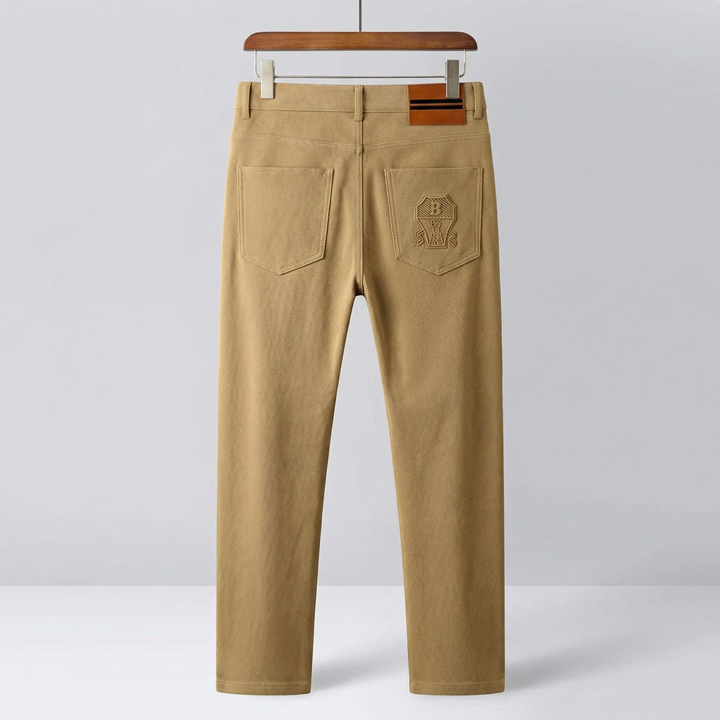 Pantalón de Algodón Twill Corte Recto de Vestir para Hombre