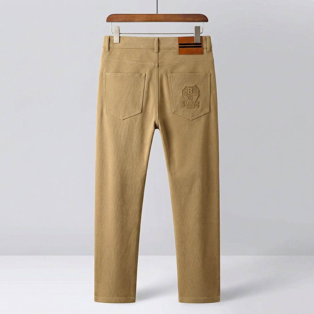 Pantalón de Algodón Twill Corte Recto de Vestir para Hombre