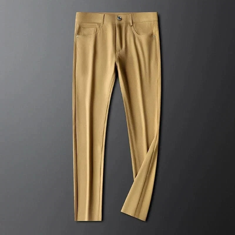 Pantalón de Algodón Twill Corte Recto de Vestir para Hombre