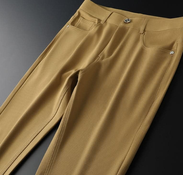 Pantalón de Algodón Twill Corte Recto de Vestir para Hombre