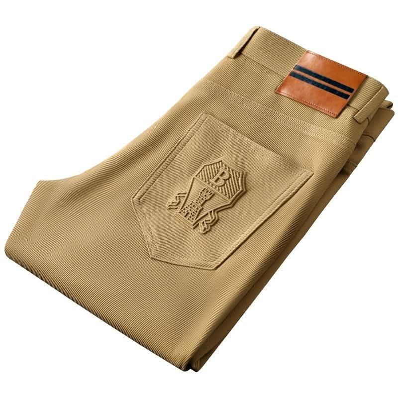 Pantalón de Algodón Twill Corte Recto de Vestir para Hombre