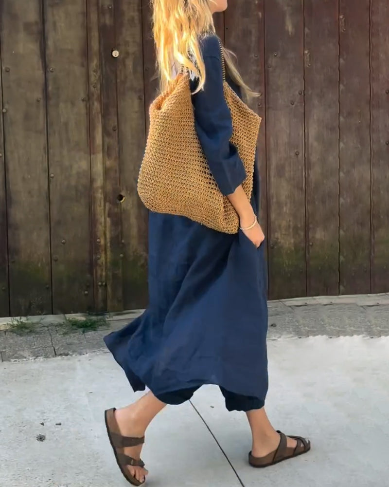 Casual Lino | Conjunto de Lino Casual Mujer Pantalón y Blusa
