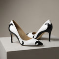 Zapatos de Tacón Stiletto Bicolor Punta Fina para Mujer